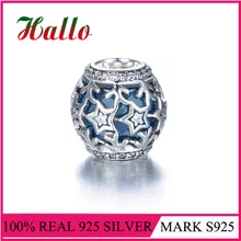 Чистое Серебро 925 пробы, зимнее Рождественское украшение, Шарм для браслета, европейский браслет, кулон, античный DIY, ювелирные изделия, бусины