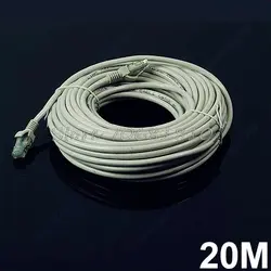 20 м 65 футов RJ45 CAT5 CAT5E Ethernet Интернет LAN Сетевой кабель Серый Новый