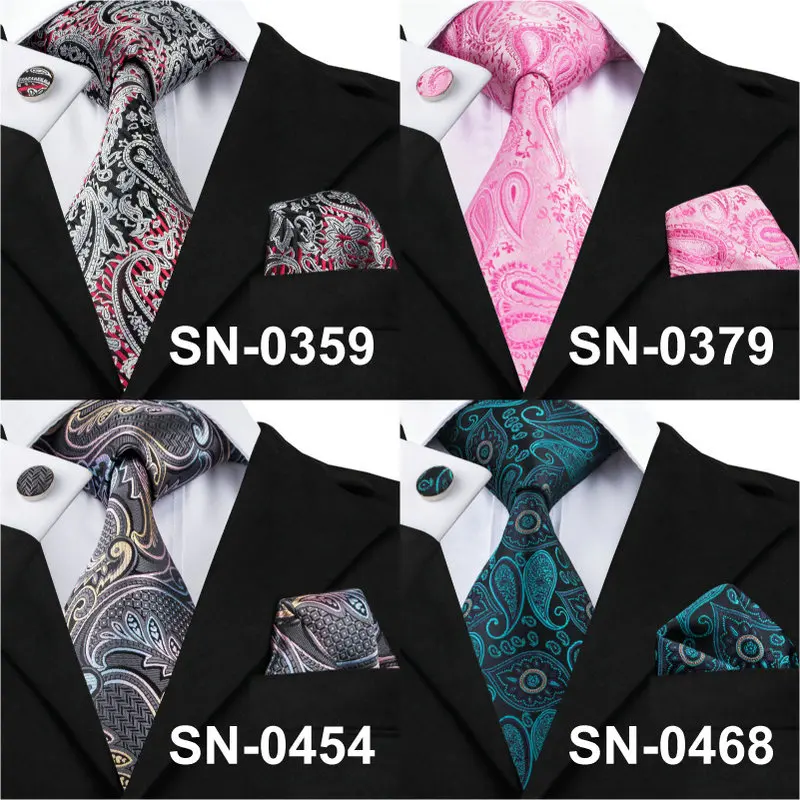 Hi Tie Paisley однотонные рандомные мужские 100% шелковые жаккардовые галстуки