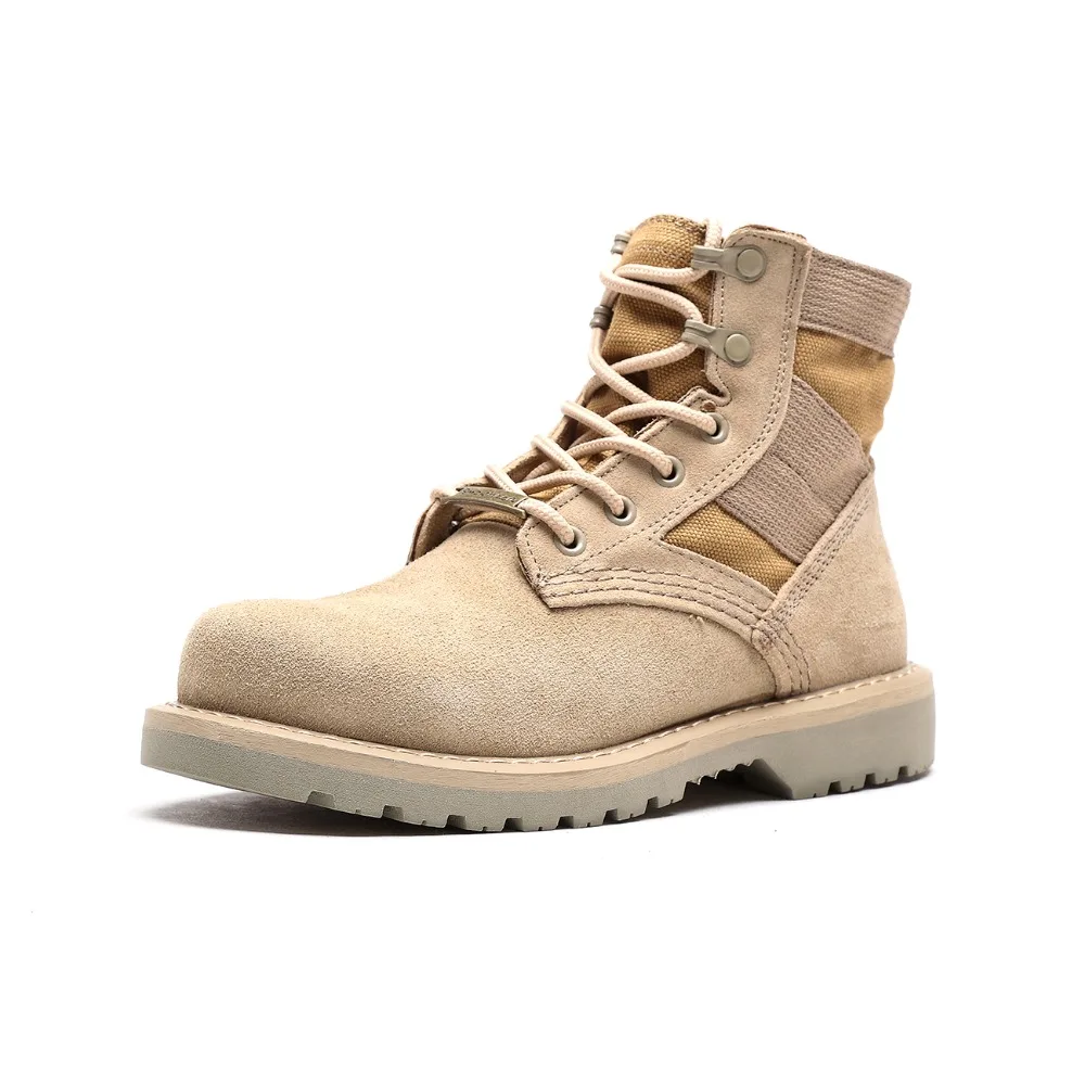 Homme Marron Haut Top Rétro Militaire Bottines en Cuir à Lacets Punk Chaussures Taille