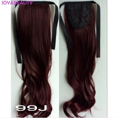 JOY& BEAUTY, высокотемпературное волокно, синтетические волосы, волнистые, конский хвост, 22 дюйма, длинные, 100 г, женские волосы для наращивания, шиньон, волосы пони - Цвет: # 99J