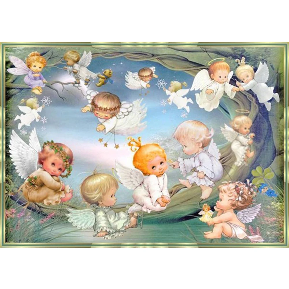 

5D Icon Diamond Embroidery Angel baby DIY Diamond Painting Cross Stitch Square Mosaic Rhinestones Home Decorative Painting FZ502
