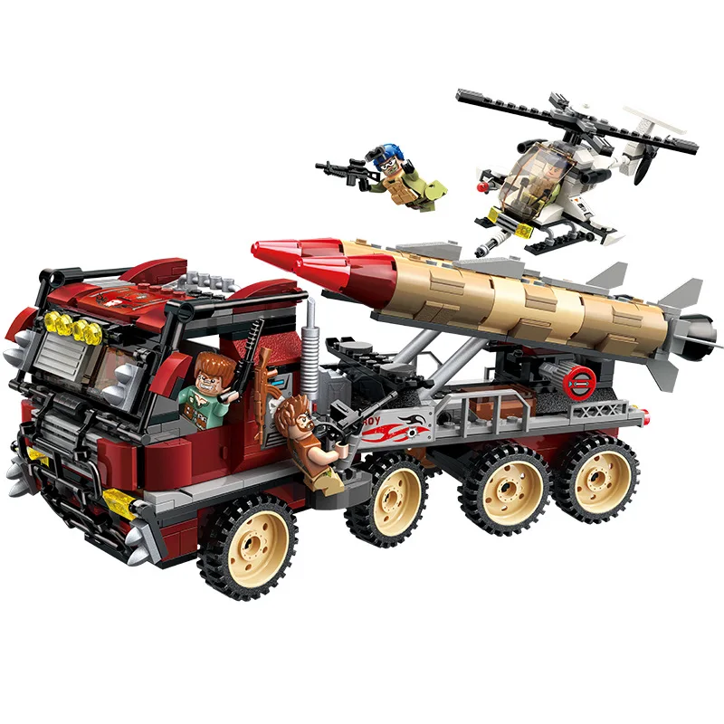 

661pcs Children's educational building blocks toy Compatible Legoingly city Missile vehicle military helicopter model toy Bricks