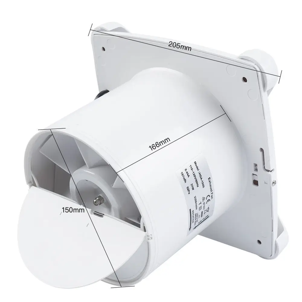 6'' 220V Air Vent Exhaust Fan Ceiling Bathroom Kitchen Bedroom Toilet Ventilator de techo Fan Hotel Wall Silent Extractor Fans