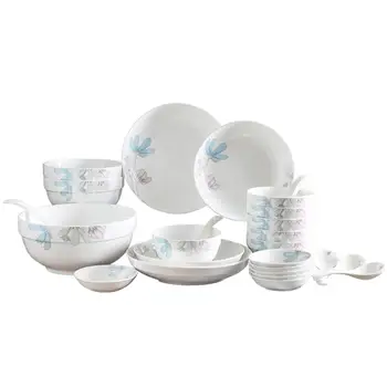 

28PCS/52PCS Calm Summer Night Style Pattern Ceramic Dinnerware Cutlery Set