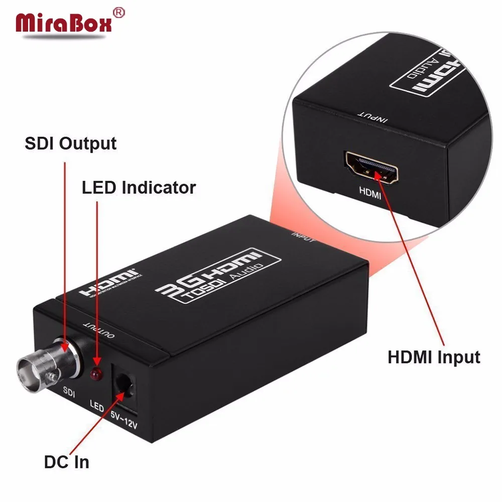 Mini HDMI to SDI Converter Adapter 3G HD SDI for driving HDMI Monitors with Power adapter EU US UK AU Plug