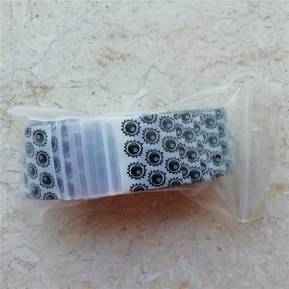 100pieces Small Seal Zip lock Baggies 1x1 inch Mini Plastic Zip Bags Magic 8 Ball Design Print Tiny Baggies 2.5x2.5cm 1010 2