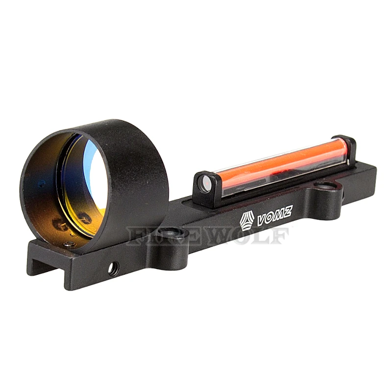 Funciona sem Bateria Vermelho Verde Fibra Dot Sight 1x28 Colimador Vista Ajuste Espingardas Rib Trilho Vent Parafuso Montagem - Red 4 Lunetas Riflescopes