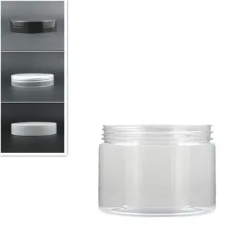 

300ml/10oz clear round pet jar bottle container with white/black plastic cap lids for Cosmetic,food, Packaging,