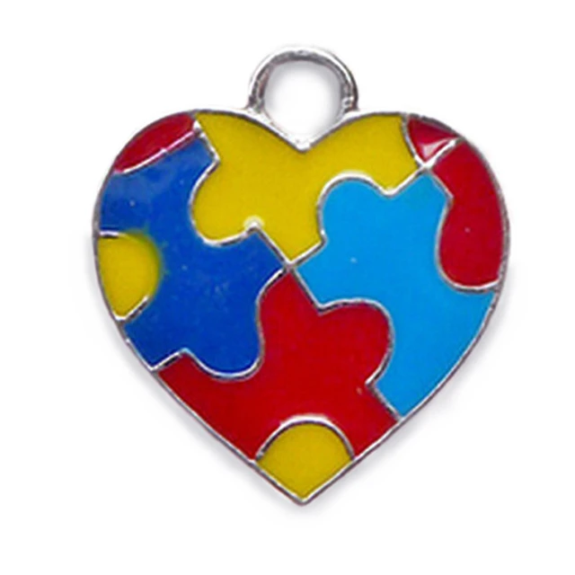 Autism Awareness Puzzle Heart Ornament For Personalization