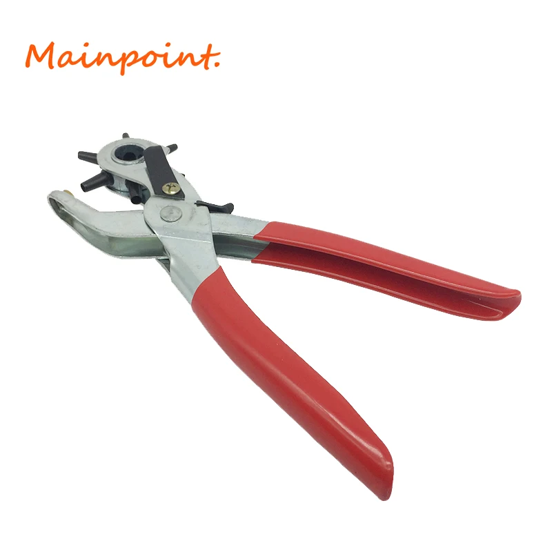Punch Hand Pliers Heavy Duty Leather Hole Punching 6 Sizes Revolving Leather Card Watch Belt Holes Punching Eyelet Pliers Tools