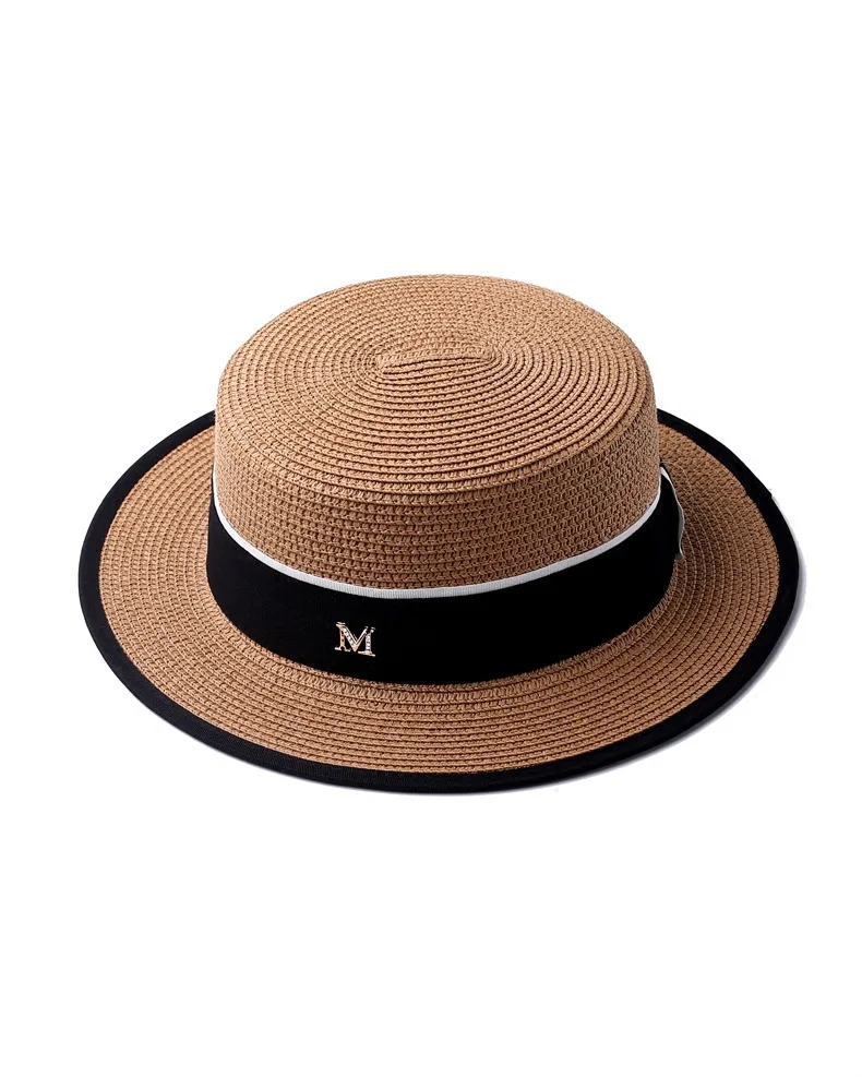 Простая Новая летняя пляжная шляпа для родителей и детей, Женская Повседневная Панама, женская брендовая шляпа, плоский бант края, соломенная кепка, шляпа от солнца для девочек