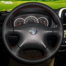 Cobertura de Volante de Couro para Nissan Almera N16 BANNIS de Idade X-Trail XTrail Paladin Pathfinder Primera 2001-2006