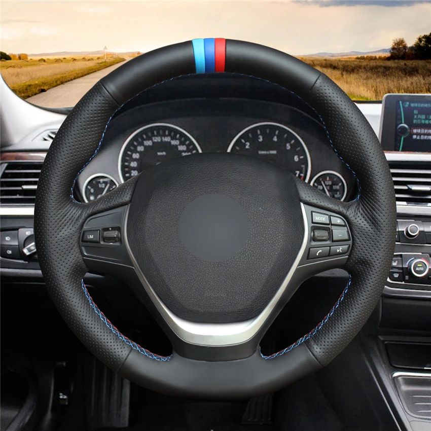 MEWANT черный кожаный чехол на руль для BMW F20 F21 F22 F23 F30 F31 F34 F32 F33 F36|Чехлы руль| |