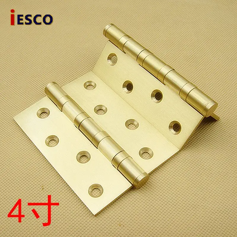 Free shipping 4 inch Copper Door Hinge 3.0 Thick Wood Door Hinge Flat