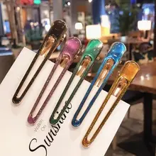 Женские Ретро блестящие карамельный цвет заколки для волос цвет ful глазурь геометрический волос зажим, аксессуар для волос металлик девушка МОДЕЛ