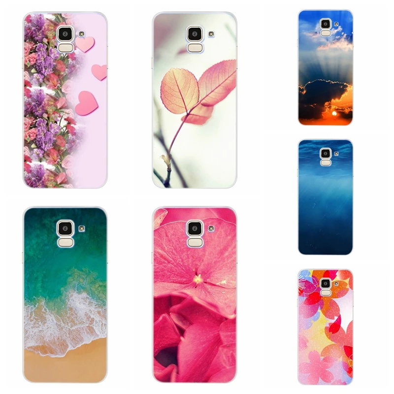 Case For Samsung Galaxy A30 A50 J1 J3 J4 J5 J6 J7 A3 A5 A7 A8 2016 2017 2018 Soft TPU Silicone Flower Cover Funda D020 |