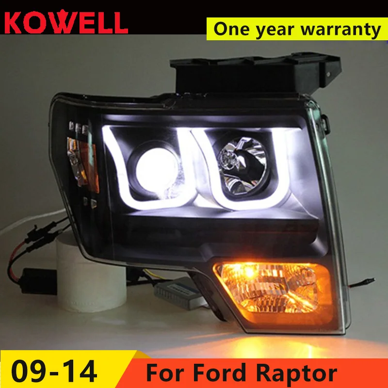 KOWELL Car Styling For Ford Raptor headlights 2009 2014 head lamp led