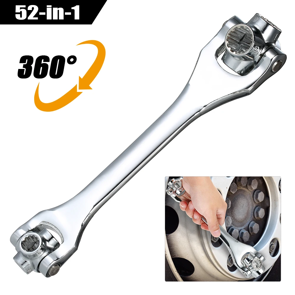 

Multi-Function Key 52-in-1 Socket Wrench Set Spanner Works Spline Bolts Torx Square Damaged Bolts Adjustable Key Ratchet Wrench