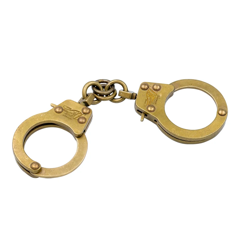 Coppertist. wu винтажный панк-рок бронзовый цвет наручники металлический брелок кольцо уникальный брелок для ключей костюм креативный брелок