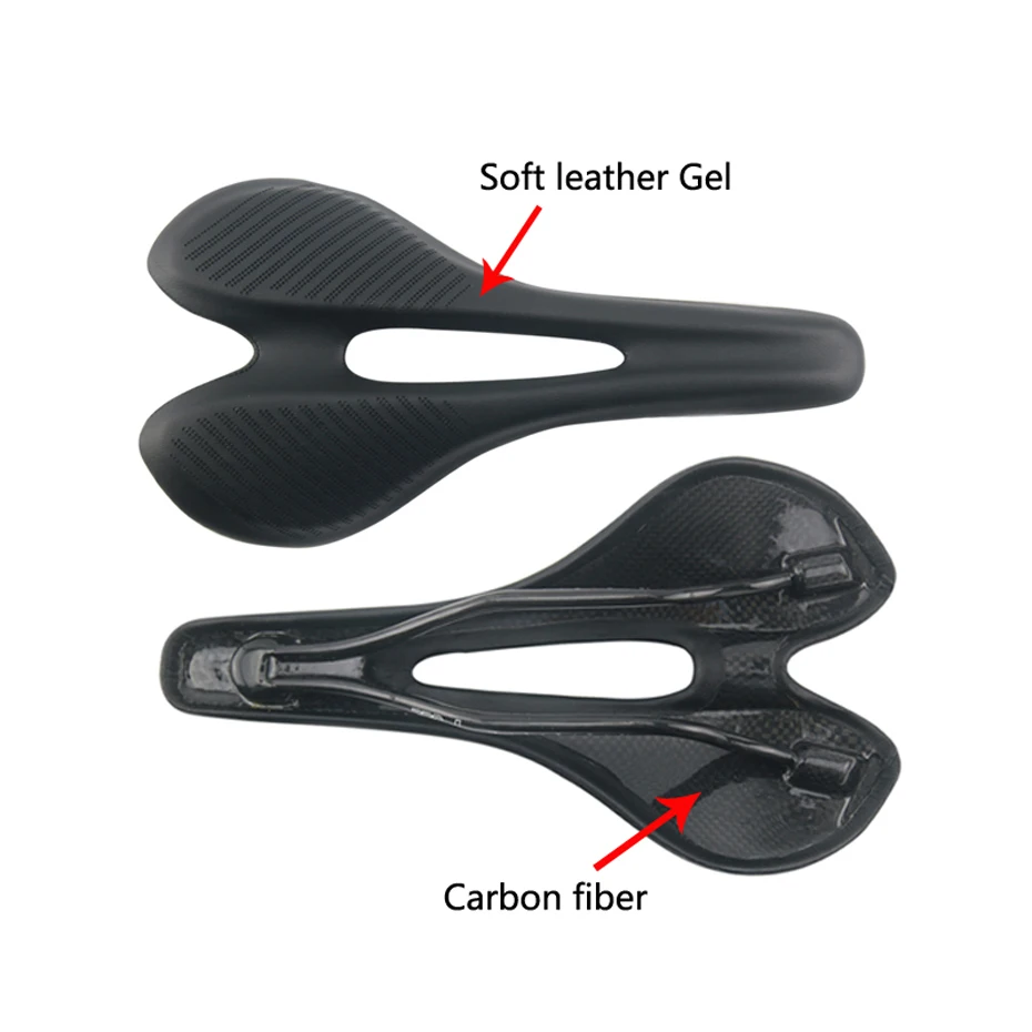 Bicycle Saddle Soft leather Gel Road Carbon Seat Mountain Bike 275143mm Front Seat MTB Leather 2019 Saddles Bicycle Parts (5)