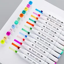 Набор маркеров 24/36 Цветная кисть маркеры водный цвет s Кисть ручка двухсторонняя художественные маркеры для канцелярских принадлежностей школьные принадлежности
