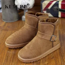 Fashion unisex Women Snow Boots New Matter Leather Flock Boots Short Plush Warm shoes Cold Winter Snow Boots Size36-45 H121