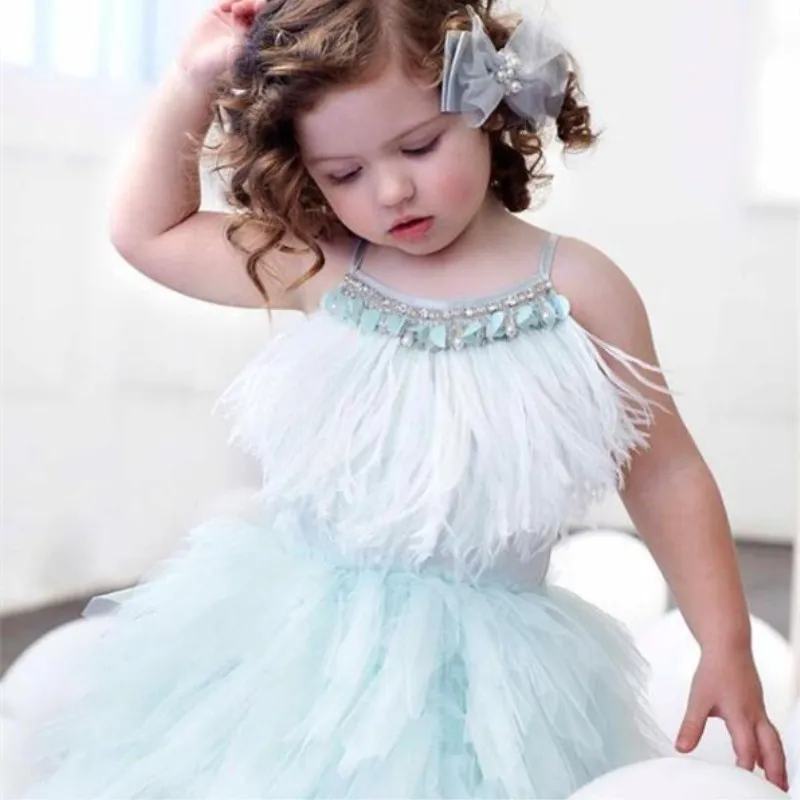 Summer-Foreign-Trade-Exploded-Girl-Swan-Feather-Drill-Sequins-Nail-Pearl-Dress-Girls-Birthday-Wedding-Performance (4)