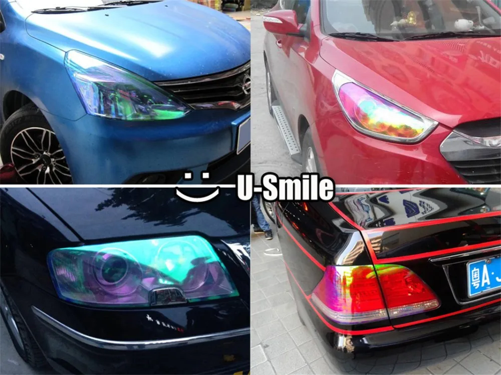 13 Rolls/Lot Blue Chameleon Headlight Tint Film Rainbow Lamp Film Legal