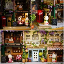 Детский DIY игрушка деревянный кукольный дом мини кукольный дом DIY коробка театр 3D кукольные домики наборы Модель Теплый светодиодный светильник детский подарок