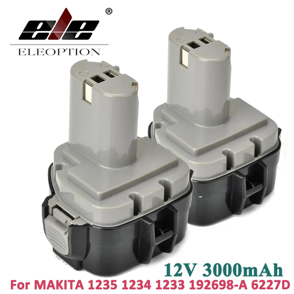 Аккумуляторная дрель ELEOPTION 2 шт. 12 В 3000 мАч 3 0 Ач Ni MH аккумулятор для MAKITA 1234 1235 1233 192698