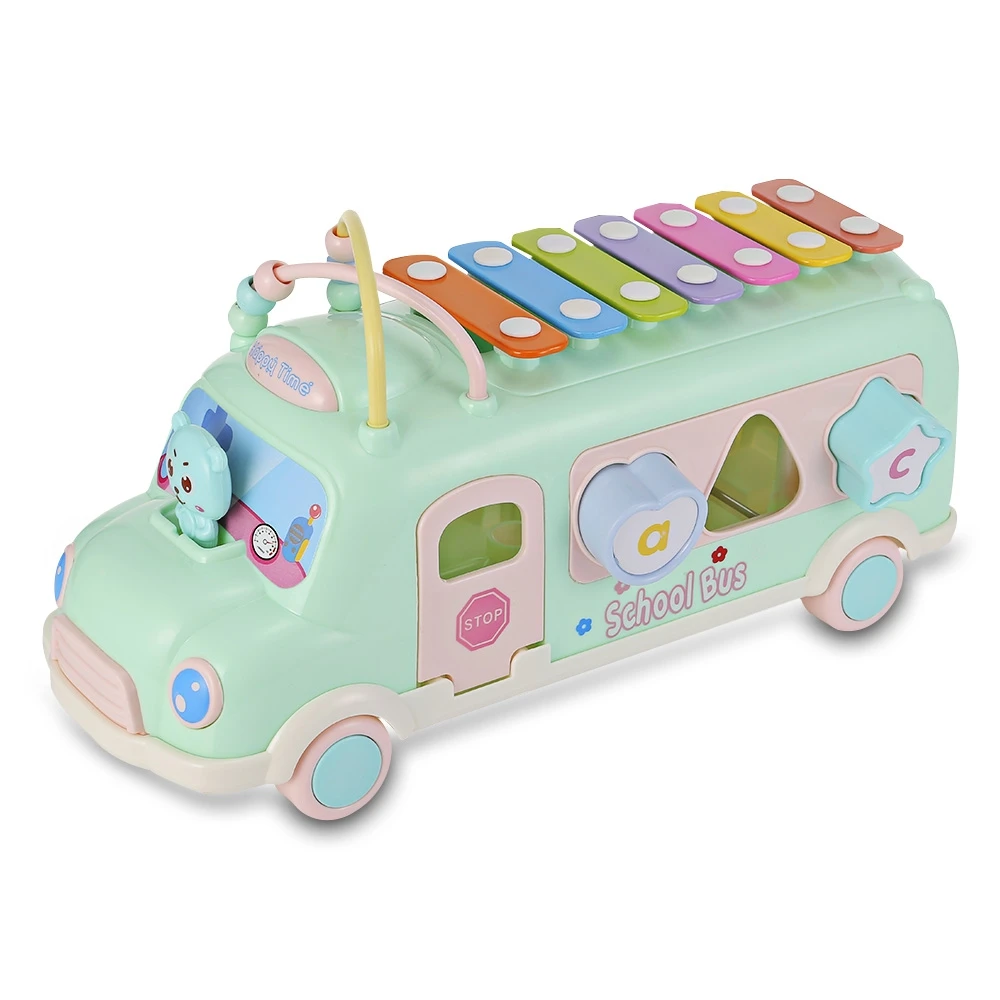 Baby Musical Toy Percussion Kid Music Instrument School Bus Toys Piano Matching Blocks kid Early Learning Educational Fun Toy (6)