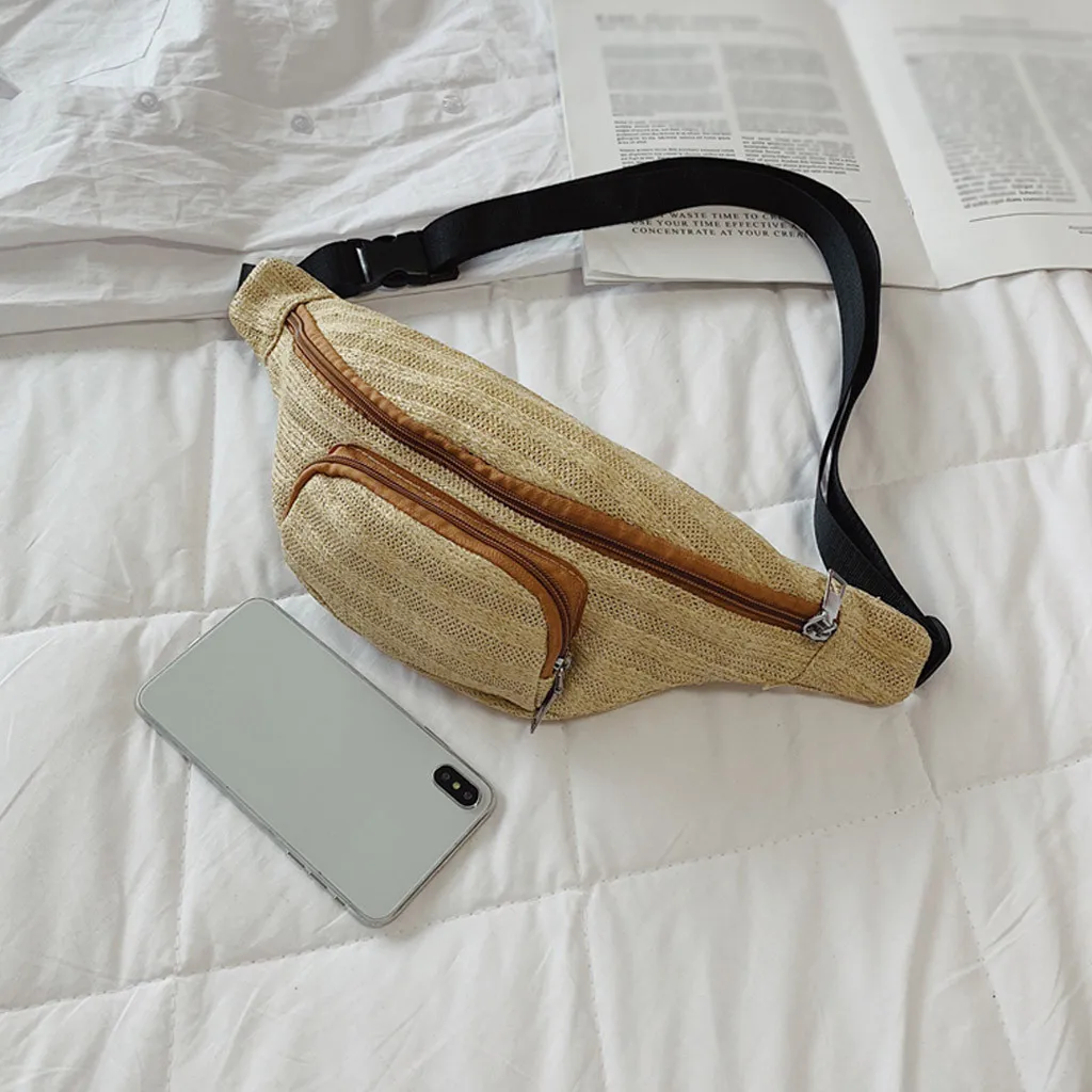 Женская сумка на пояс, маленький Плетеный квадратный мешок на молнии, кошелек Heuptas банановые сумки, телефон через плечо, сумка нейтральная