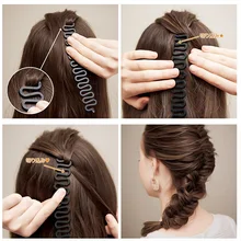 Fashion Magic Hair Braiding Fish Bond Waves Braider Tool Roller With Hair Twist Styling Bun Maker