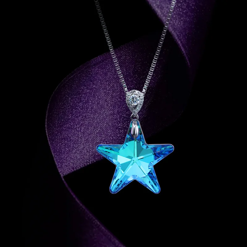Кристальная Морская звезда ожерелье подвески для женщин для изготовления ювелирных изделий кристально-прозрачный Звездная люстра Призма подвески блестящий стеклянный кристалл