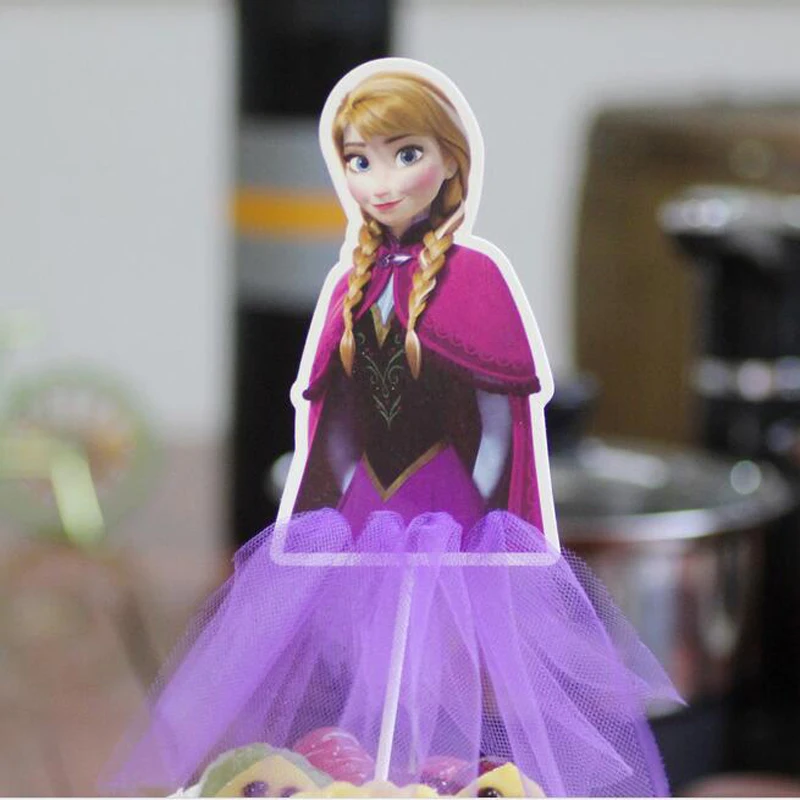 FROZEN CAKE TOPPER FLAG Kids party - Elsa & Anna, Cake Picks Cake Topper Banner Cake Accessories Party Supplies