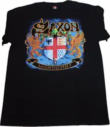 SAXON футболка музыка жесткий классический рок металл смерти Thrash тяжелый черный Мощность Футболка Скидка 100% хлопок футболка для мужчин