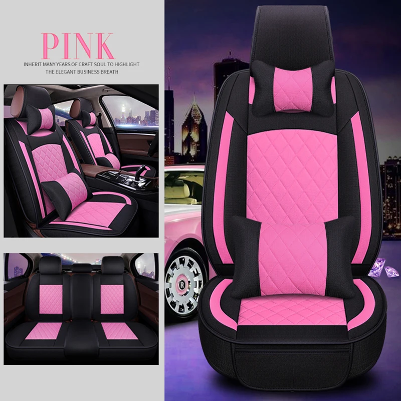

WLMWL Universal Leather Car seat cover for Fiat all models 500L 500 2007-2014 punto Bravo Viaggio Freemoauto car styling