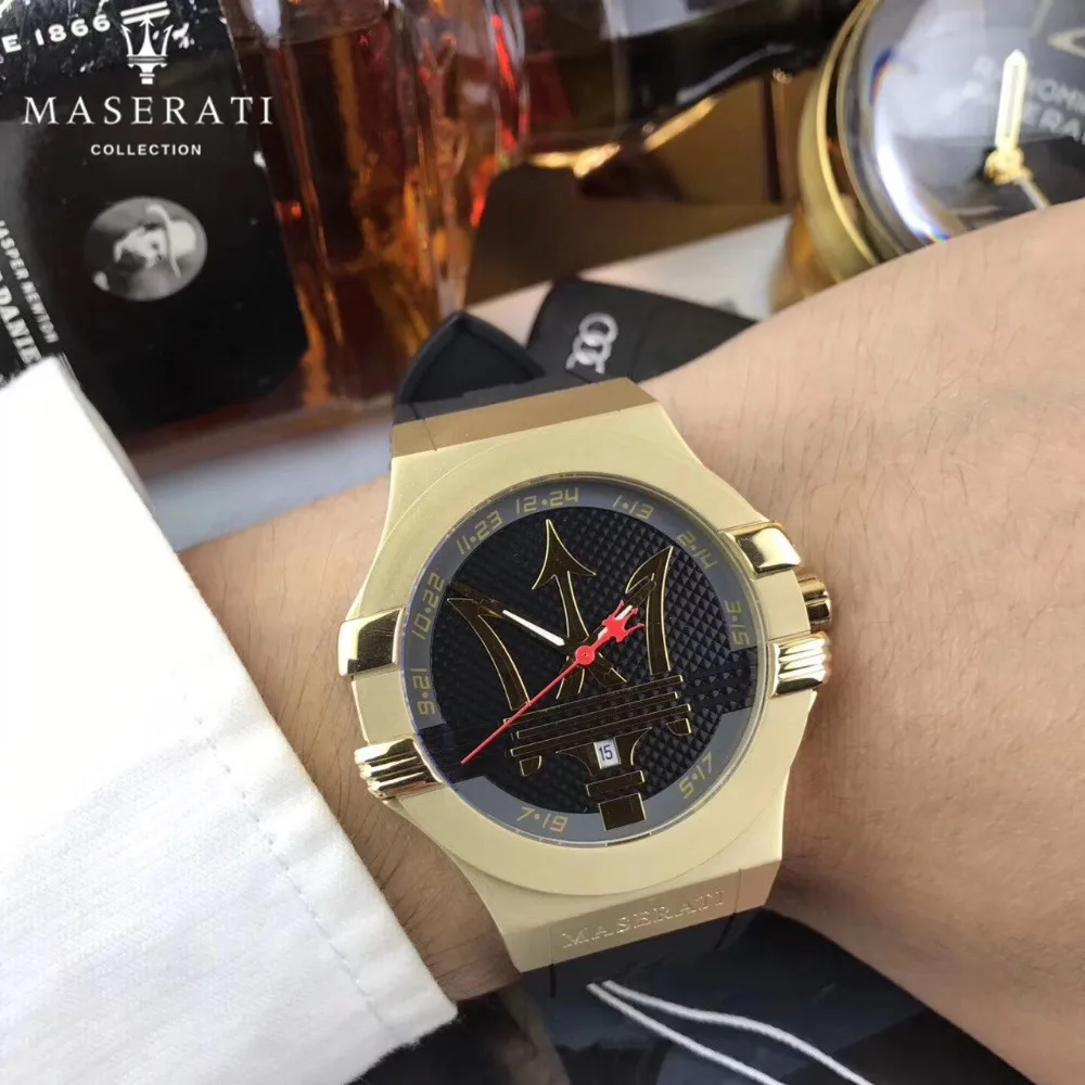 

Maserati Wristwatches Fashion Men Stainless Steel Wrist Watch Mens Top Brand luxury Quartz Waterproof Calendar Watches 7894126