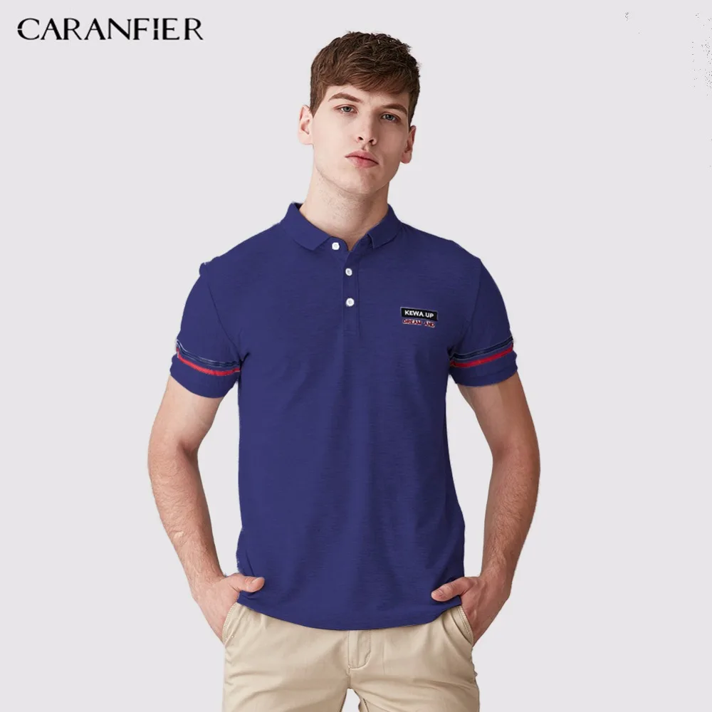 

CARANFIER Polo Shirt Men Short Sleeve Polo Oversized Fashion Cotton Shirts embroidery Men Polo Shirt Short Sleeve Poloshirt Men