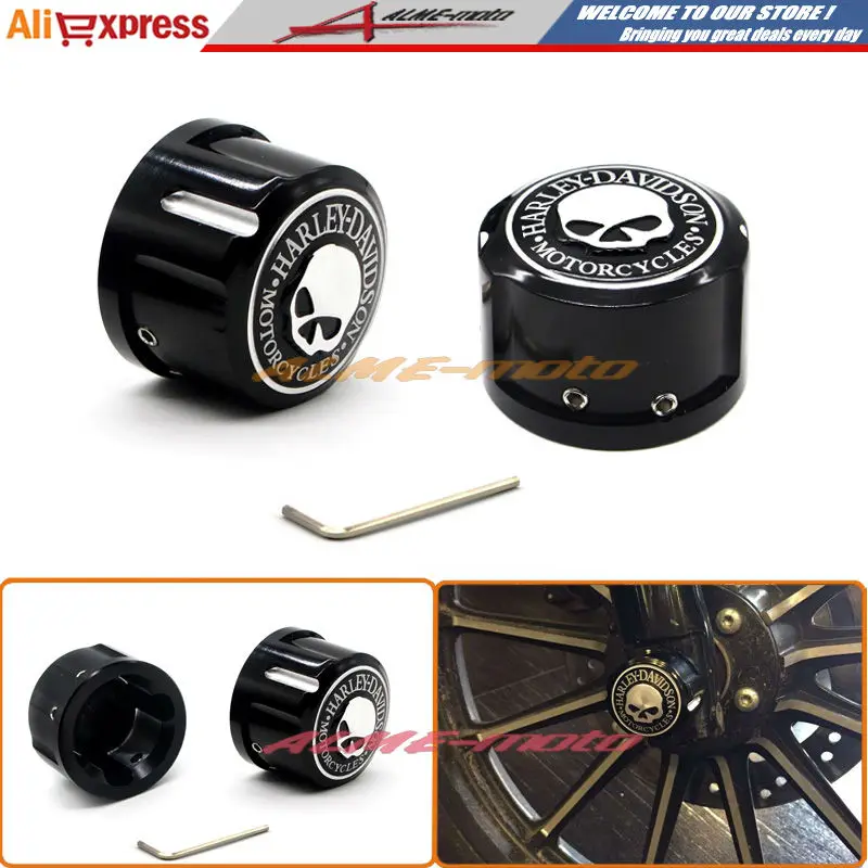 Motorcycle Skull Front Axle Cover Blot Cover For Harley Davidson