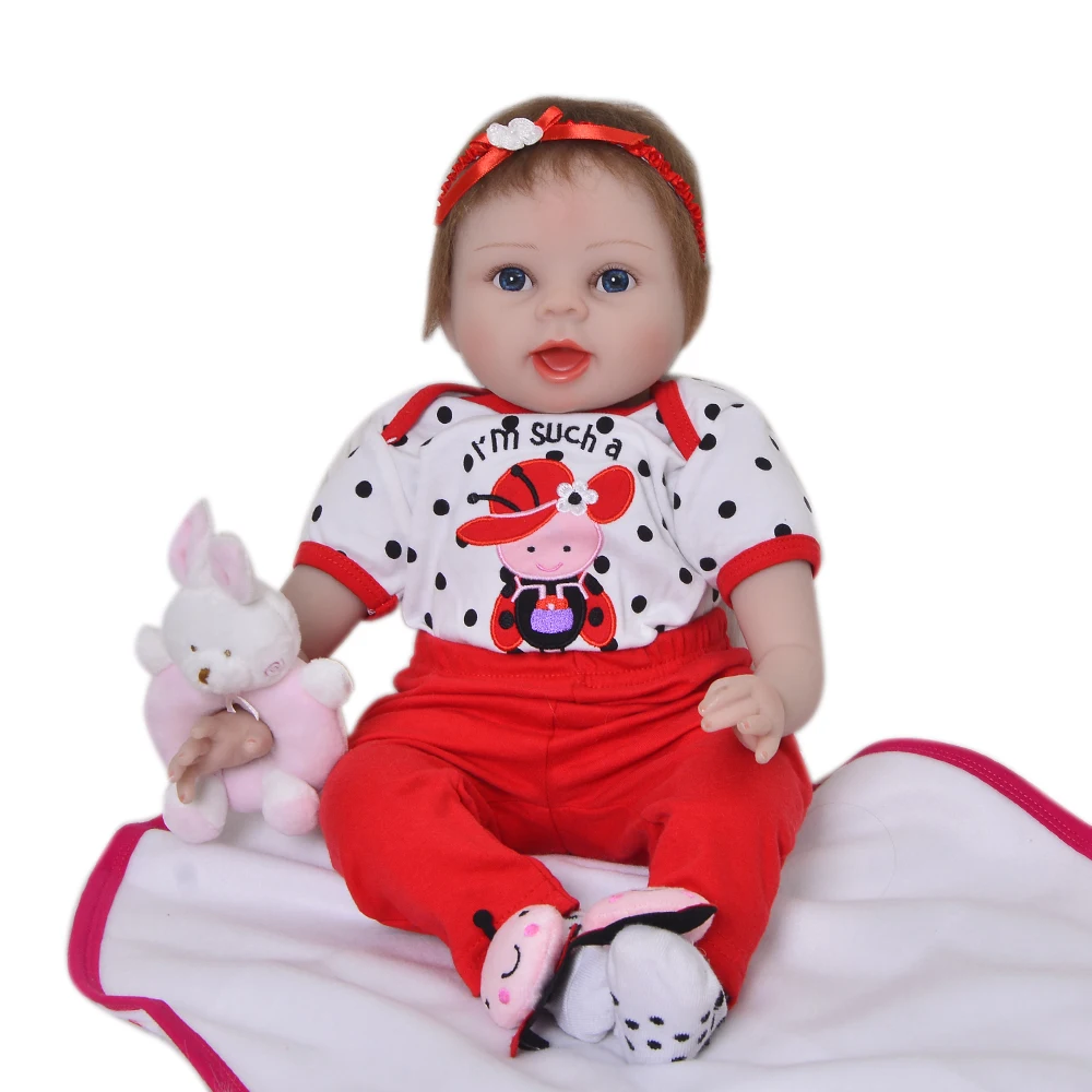 

55cm Lifelike 22 Inch Dolls Reborn Babies Silicone Vinyl Baby Cute Born Toys Boneca Reborn For Girls Birthday Gifts Playmate
