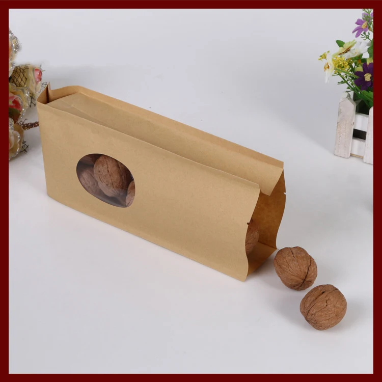 0 : Buy 10*24+6 20pcs brown self Opening kraft paper bags with window for gifts ...