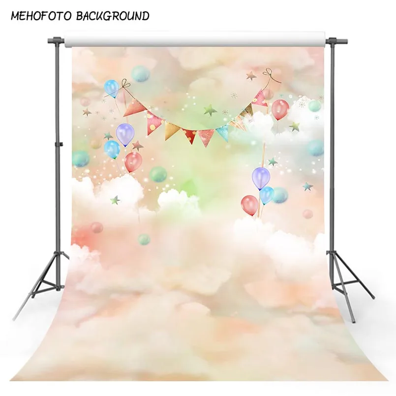 Фон для детской фотосъемки MEHOFOTO с розовыми воздушными шарами новорожденных