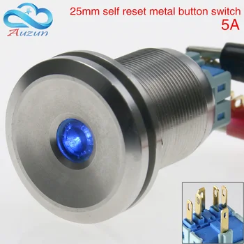 

25mm metal button switch self-reset instantaneous start switch stainless steel intelligent switch 6v12v24v220v.