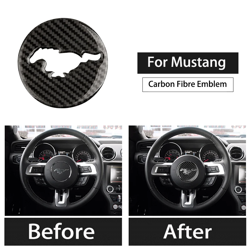 AEING 8 5 см * наклейка из углеродного волокна для Ford Mustang GT350 GT350R эмблема руля Cobra Shelby с