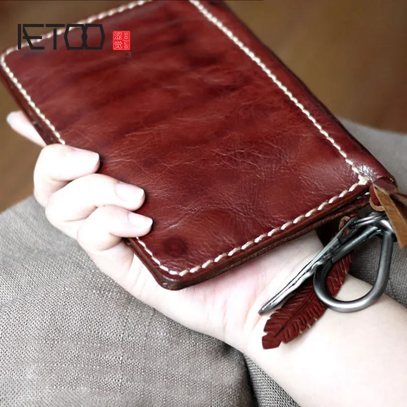 

AETOO Handmade vintage leather cowhide unisex wallet / wallet / leather