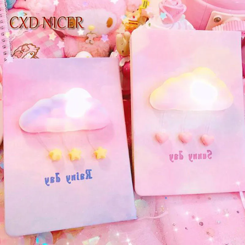 

Fantasy Girl Cloud Glow Gradient Diary Notebook Dream Student Stationery Hand Book Notepad DD3009
