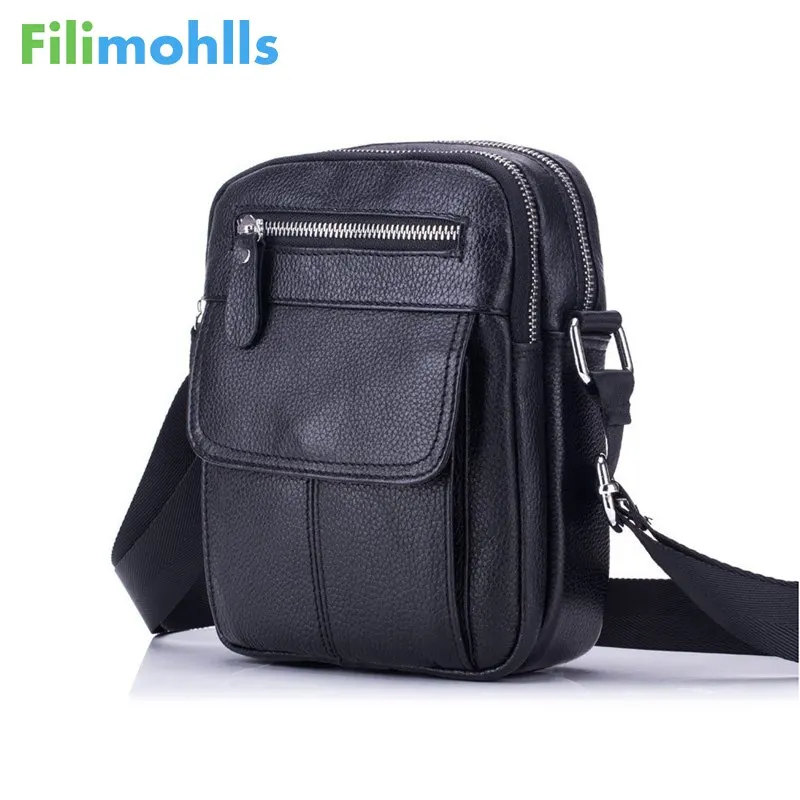 2019 Genuine Leather Bag Men Messenger Bags Men's Crossbody Bag Small sacoche homme Satchel Man Satchels Shoulder Bags S1175