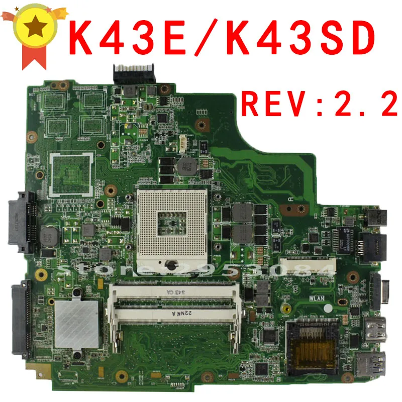 For ASUS K43E Laptop motherboard K43SD REV 2 2 100 tested